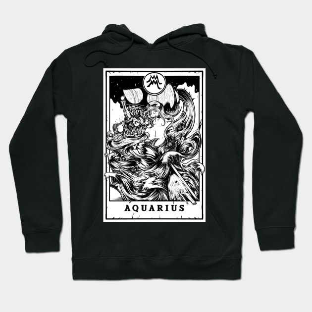 Aquarius Zodiac Tarot Hoodie by Scottconnick